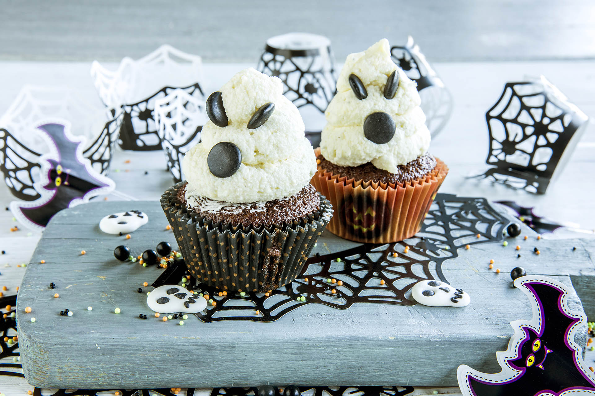 Halloween muffins sinte spøkelser