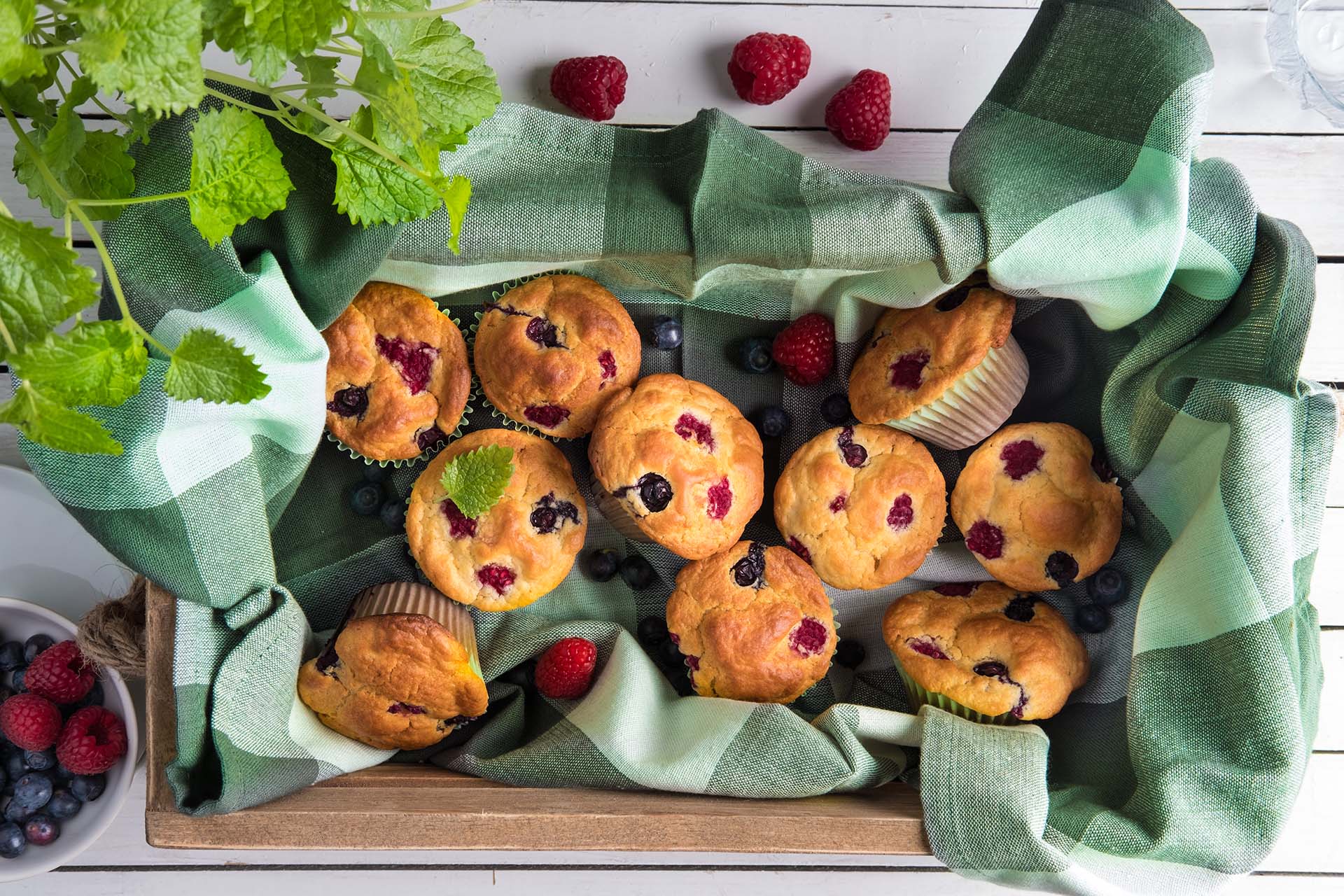 Pannekakemuffins med bær