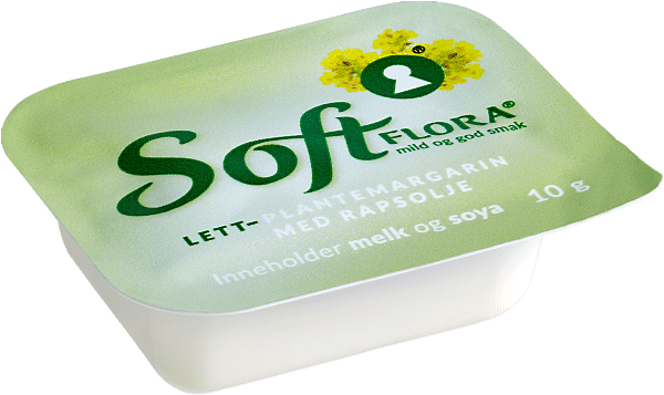 Soft Flora lettmargarin kuvert 10g