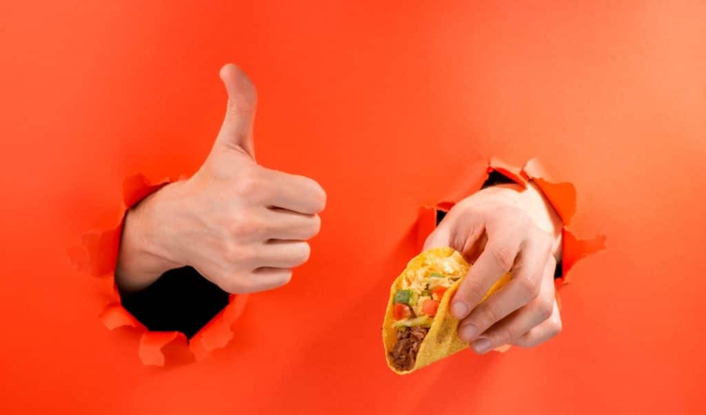Taco illustrasjonsfoto orange bakgrunn