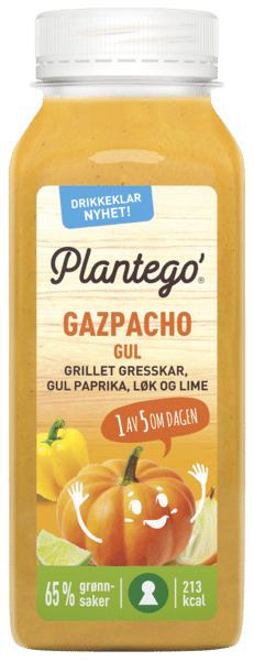 Plantego gazpacho-gul 250 ml flaske