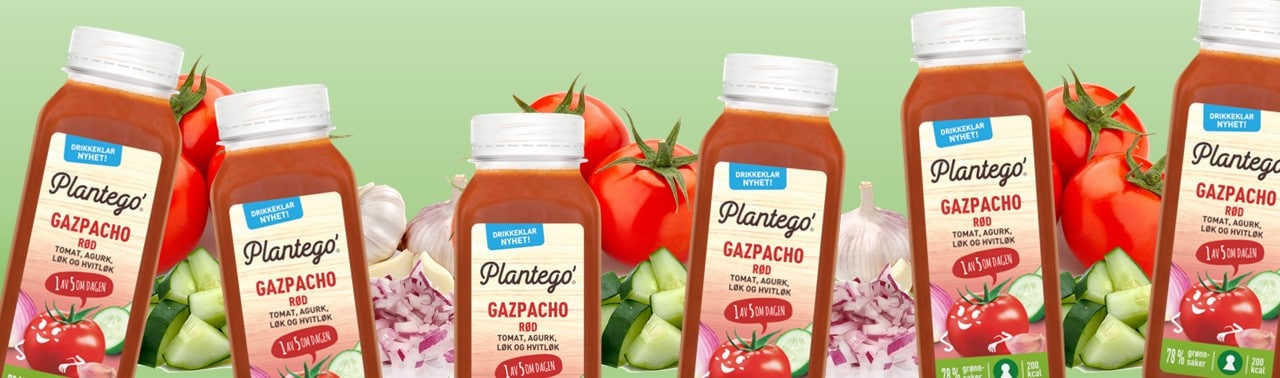 Plantego gazpacho rød 250 ml flaske