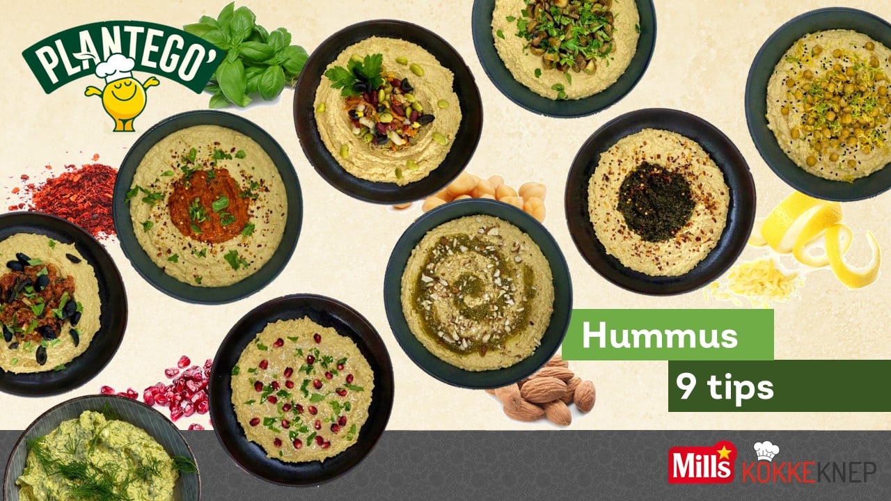 9 Hummus dipper med garnityr