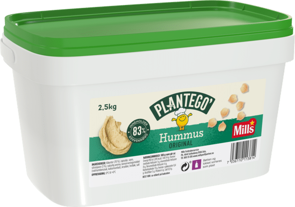Plantego' hummus naturell 2,5 kg boks