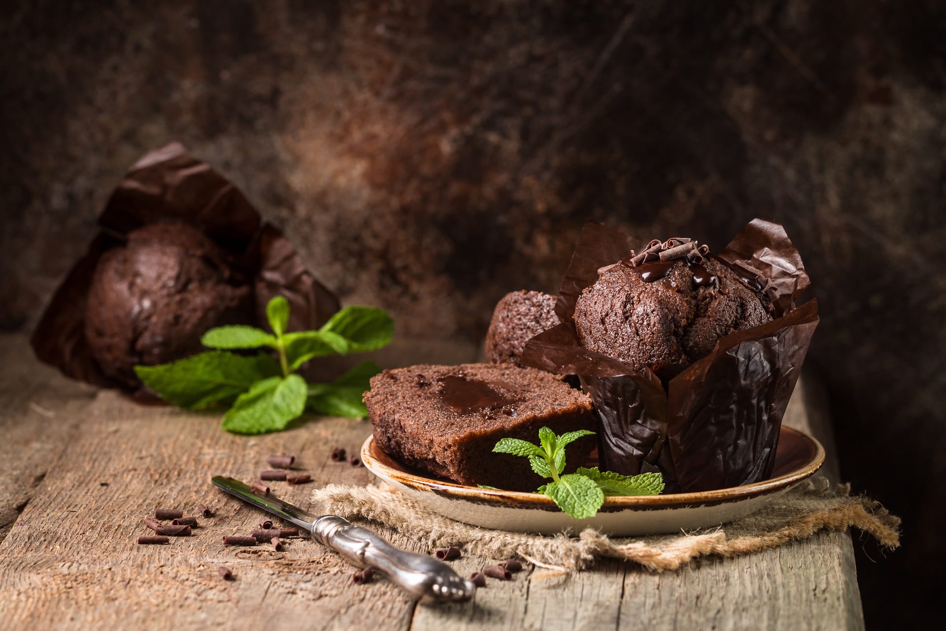 Saftige sjokolademuffins med ganache