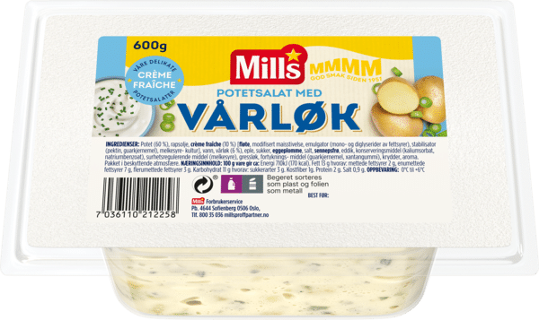 mills potetsalat med vårløk og crème fraîche