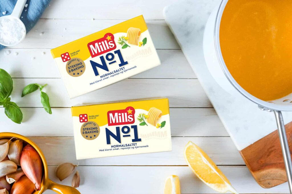 Mills no1 pakning og smeltet i kasserolle