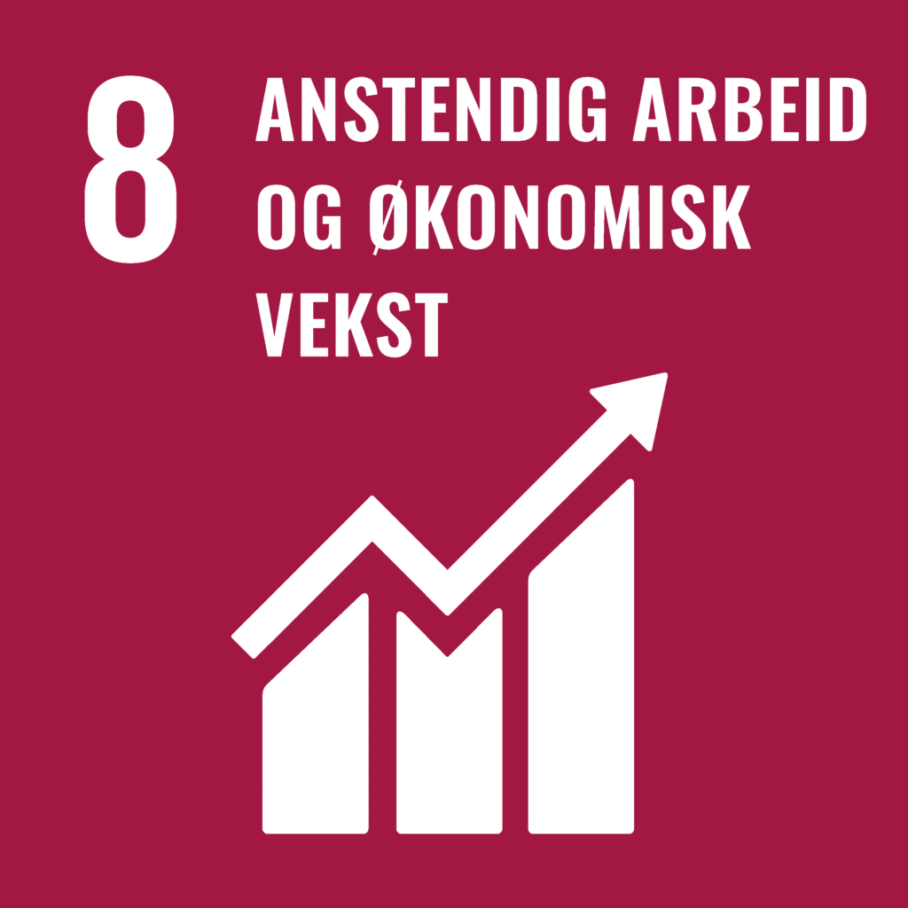 Ikon: Bærekraftsmål 8 Anstending arbeid og økonomisk vekst